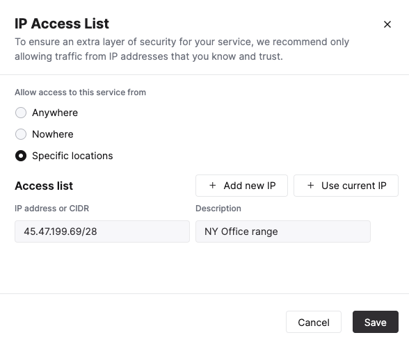 Existing access list